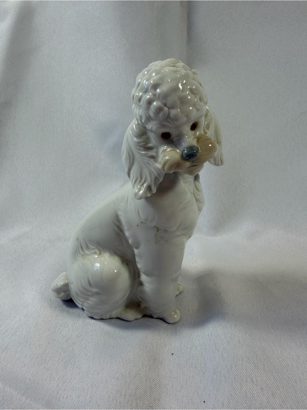 Lladro Nao Daisa Vintage Large Poodle Porcelain Figure EUC, Retired 1985